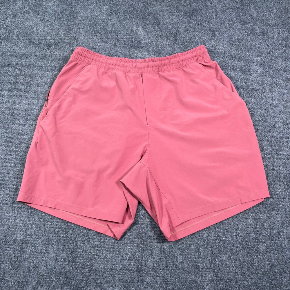 Lululemon Pace Breaker Linerless Short Mens Large 7 Inch Athletic Pink Running